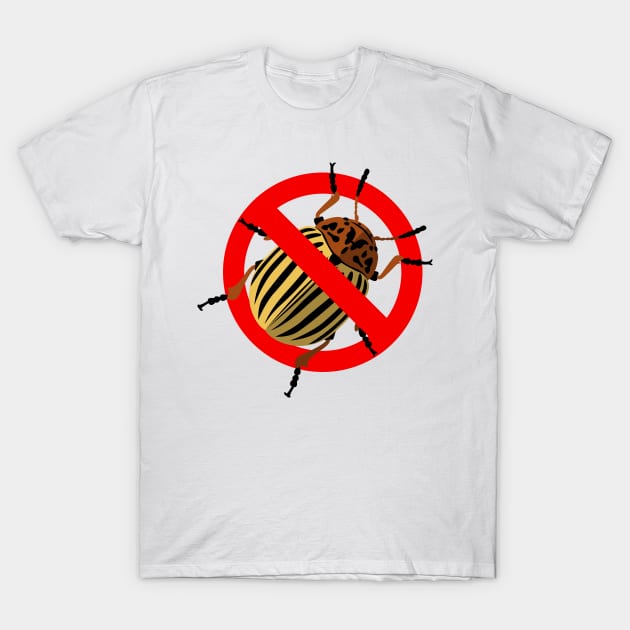 Colorado potato beetle anti emblem T-Shirt by Julia_Faranchuk